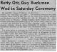 BETTY J OTT_and Guy V Buckman wedding announcement